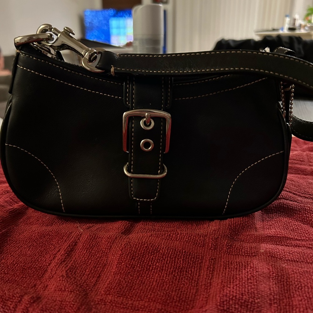 Vintage Coach Black Leather Mini Purse